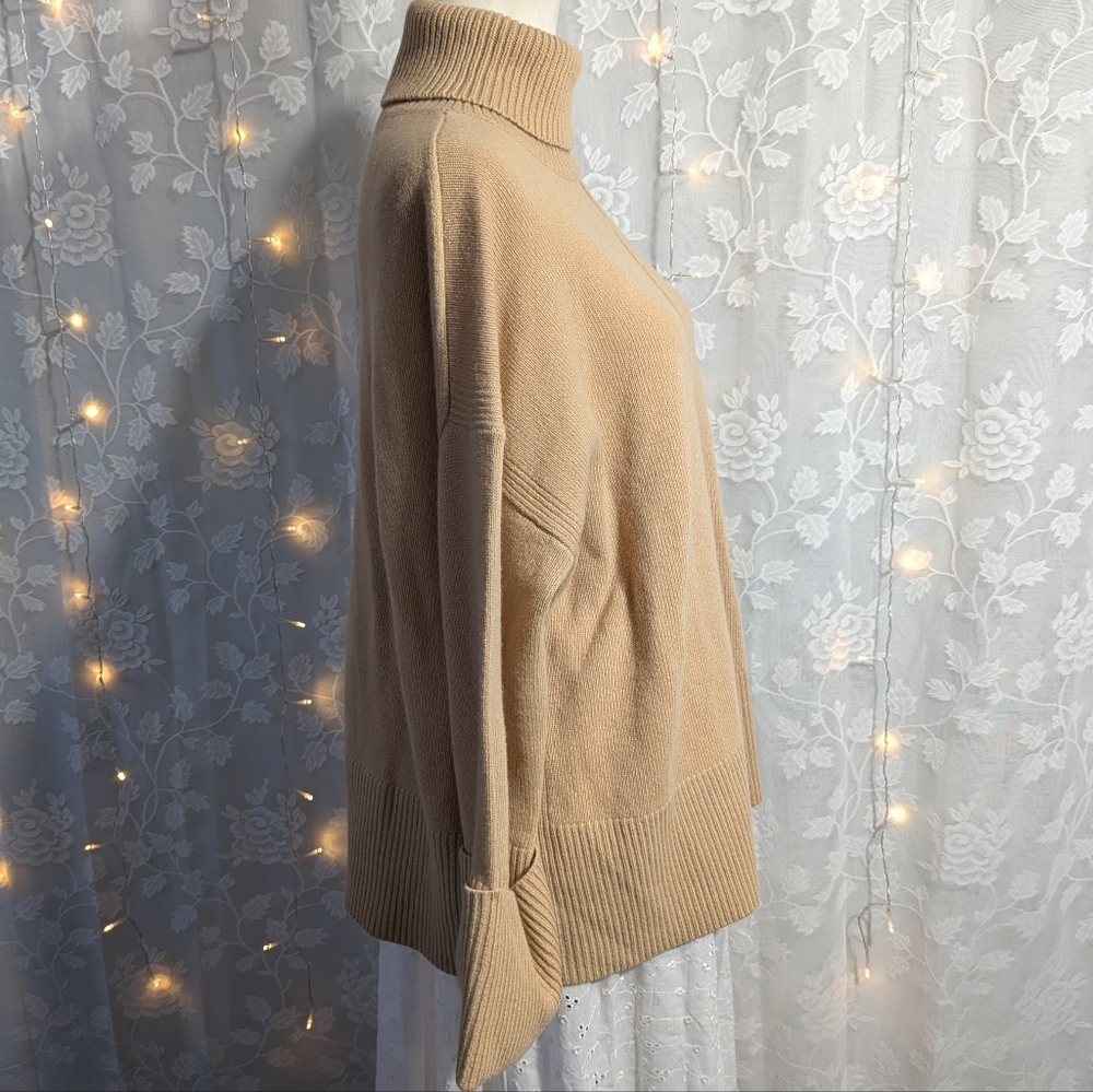 Reiss Casual Wool-Cashmere Roll Neck Jumper in Camel - Picture 3 of 11